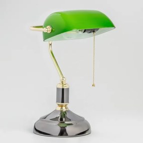 Brilagi - Asztali lámpa BANK OFFICE 1xE27/60W/230V fekete/arany/zöld