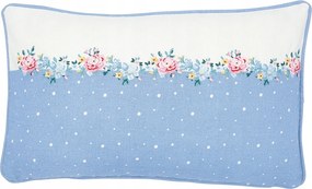 Laura Dusty Blue pamut párnahuzat Green Gate hímzéssel, 30 x