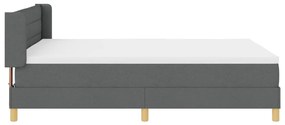 Boxspring ágy matrac nélkül, sötétszürke – 140 x 190 cm, textil