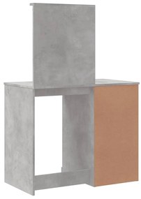 betonszürke fésülködőasztal LED-lámpákkal 90x42x132,5 cm