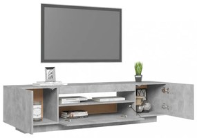 betonszürke TV-szekrény LED-lámpákkal 160 x 35 x 40 cm
