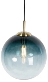 Art Deco lógólámpa rézzel és óceánkék üveggel 33 cm - Pallon