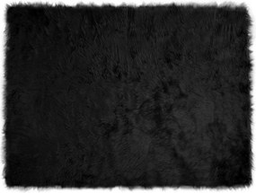 vidaXL Műgyapjú Szőnyeg Tafalla Fekete 160 x 230 cm Poliészter