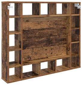 Tükörszekrény polcokkal Régi fa 91 x 15 x 76.5 cm Faanyag