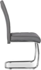 Szánkótalpas Étkezőszék Szürke Eco-bőr Kárpittal. EDER