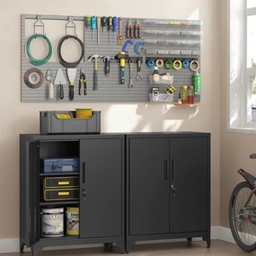 Többcélú fém szekrény RAVEN, 40x80x90 cm, fekete SongmicsHome
