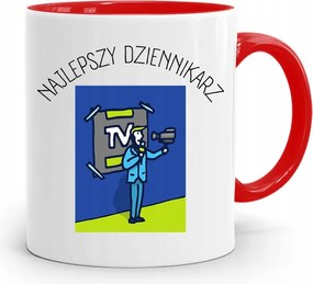 Piros Bögre Ajándék Riporter Újságírónak, fényképes nyomtatással