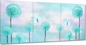Vászonkép 180x90 Pillangók Türkiz világ
