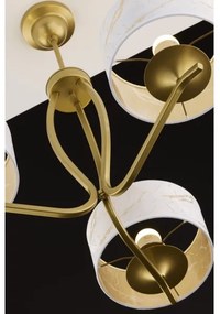 Jupiter 2109 - Csillár rúdon KASZMIR 3xE27/15W/230V fehér/arany/márvány dekor