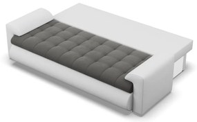 Tokio kanapéágy, bársony + műbőr, szürke - fehér