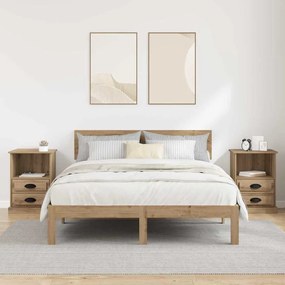 Éjjeliszekrény 2 pcs kézműves tölgy 43 x 36 x 60 cm Faanyag