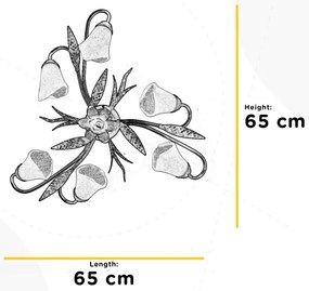 ONLI - Mennyezeti lámpa ALGA 6xE14/6W/230V bronz
