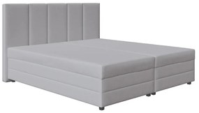 Kárpitozott ágy rugós matraccal és tárolóval ISABEL 180x200 világosszürke