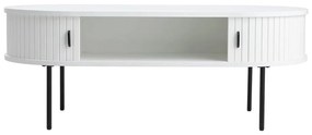 Fehér dohányzóasztal tölgyfa dekorral 60x120 cm Nola – Unique Furniture