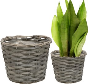 Fonott vesszőkosár 21 cm-es virágcseréphez, dekoratív kosár, virágcserép burkolat
