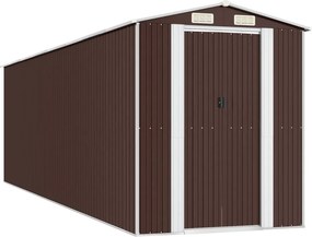 vidaXL sötétbarna horganyzott acél kerti fészer 192 x 689 x 223 cm