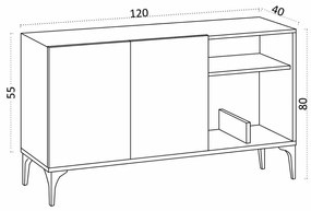 Oscar Sapphire Oak and Black szekrény