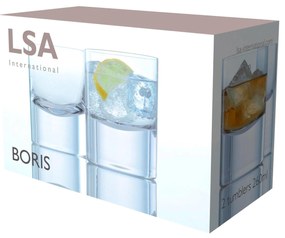 LSA International BORIS üvegpohár 250ml, áttetsző, 2 db készlet, LSA, kézzel készített