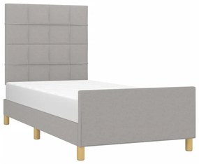 világosszürke szövet ágykeret matrac nélkül 80x200 cm