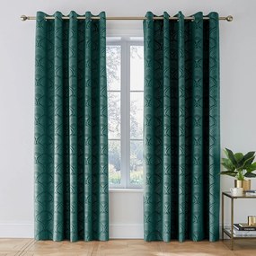 Zöld függöny szett 2 db-os 168x183 cm Art Deco Pearl – Catherine Lansfield