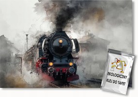 Fotótapéta Flizelina Vasút Vonat Mozdony Gőzmozdony Utazás 254x184 ragasztó