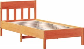 vidaXL viaszbarna tömör fenyőfa ágy matrac nélkül 90 x 200 cm