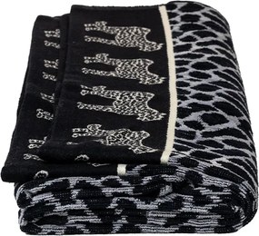 AFRIKA Strandtörölköző szürke leopárd 165x90cm