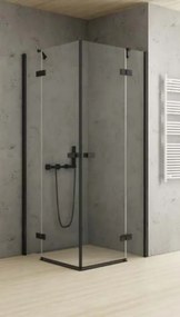 New Trendy Reflexa Black zuhanykabin 90x90 cm négyzet fekete félmatt/átlátszó üveg EXK-4978
