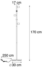 Skandináv állólámpa fekete 5 lámpás - Facil Tube