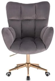 HR650K Grafit modern velúr szék arany lábbal