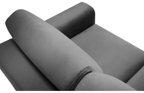 Világosszürke bársony kinyitható tárolóhelyes kanapé 235 cm Kyoto – Cosmopolitan Design