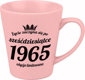 Latte Bögre Matt Rózsaszín 300ml Kerámia Vicces Ajándék 60 Születésnap