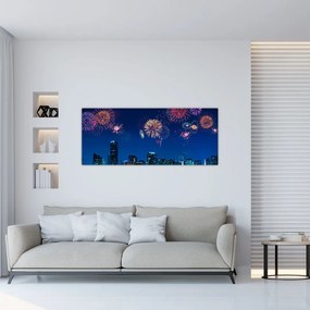 Kép - tűzijáték Miamiban (120x50 cm)