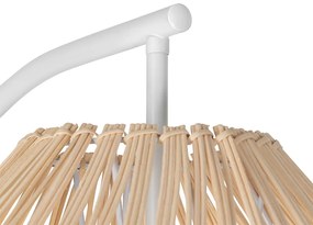 Rusztikus állólámpa fehér rattannal - Sam