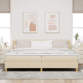 Boxspring ágy matraccal és krém szövettel, 200 x 200 cm