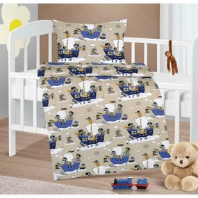 Bellatex pamut bölcsőágynemű Agata Sailor kék 90 x135 cm, 45 x 60 cm