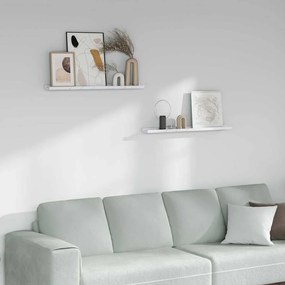 vidaXL Falpolc polcokkal 2 pcs Fehér márvány 80 x 9 x 3 cm Faanyag