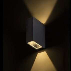 RENDL UKKO fali lámpa fekete 230V LED 2x3W 55° IP54 3000K