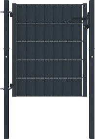 vidaXL antracit PVC és acél kerítéskapu 100 x 81 cm
