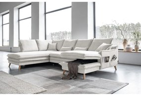 Bézs kinyitható sarokkanapé (bal oldali-U alakú) Charming Charlie – Miuform