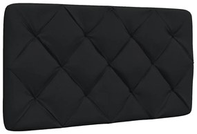 fekete szövet ágy matraccal 80x200 cm