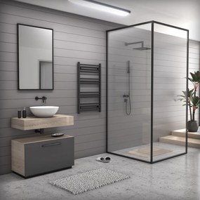 Fekete 750x1000mm törölközőszárítós fürdőszobai radiátor Welland Lux | Készletről | Gyors kiszállítással