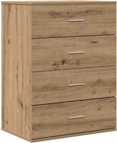vidaXL Széf fiókkal Artisan tölgy 60 x 39 x 80 cm Faanyag