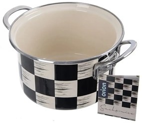 Orion Smaltovaný hrnec Šachovnice Lem , 2 l, pr.18 cm