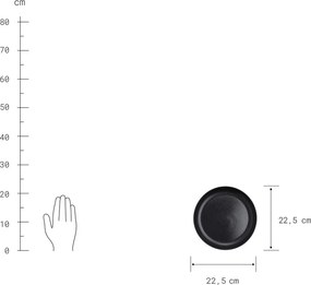 CASA NOVA mélytányér Ø22,5cm, 4 db-os készlet, fekete