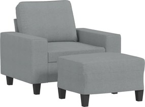 vidaXL világosszürke szövet kanapéfotel lábtartóval 60 cm