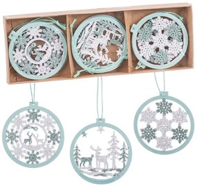Fa karácsonyfadísz készlet 6 db-os ø 8 cm – Casa Selección