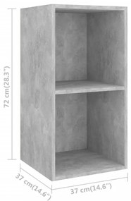 betonszürke szerelt fa falra szerelhető TV-szekrény 37x37x72 cm