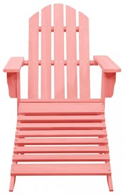 rózsaszín tömör fenyőfa kerti Adirondack szék zsámollyal