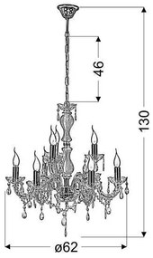 Csillár láncon MARIA TERESA 8xE14/40W/230V